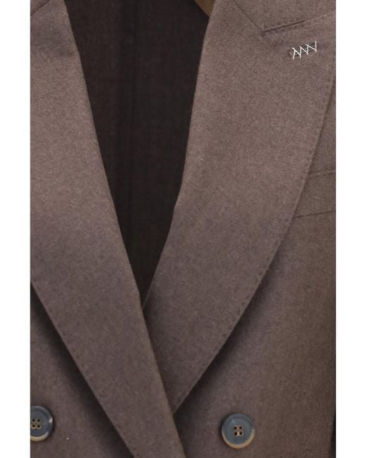 Max Mara Brown Solid Notched Lapel Blazer