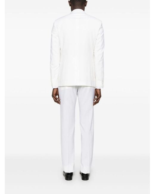 Tagliatore White Cream Virgin Wool Single Breasted Suit for men