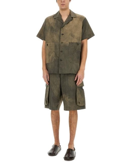 Uma Wang Green Relaxed Solid Shirt for men