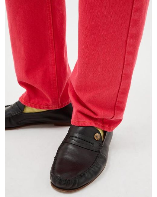 Versace Black Leather Loafer for men