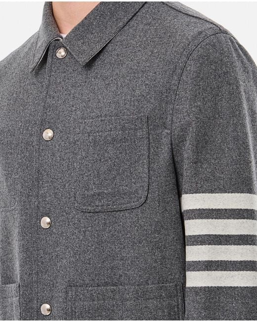 Thom Browne Gray 4 Bar Utility Patch Pocket Jacket for men
