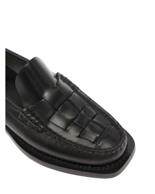 Hereu Black Leather Loafers