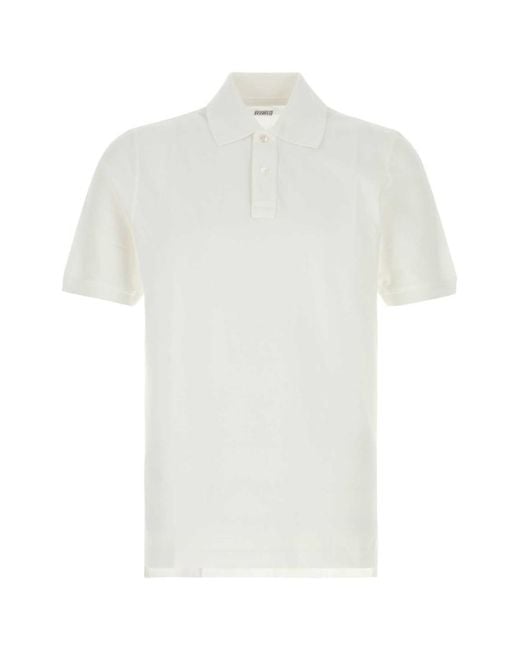 Fedeli White Solid Regular Polo for men