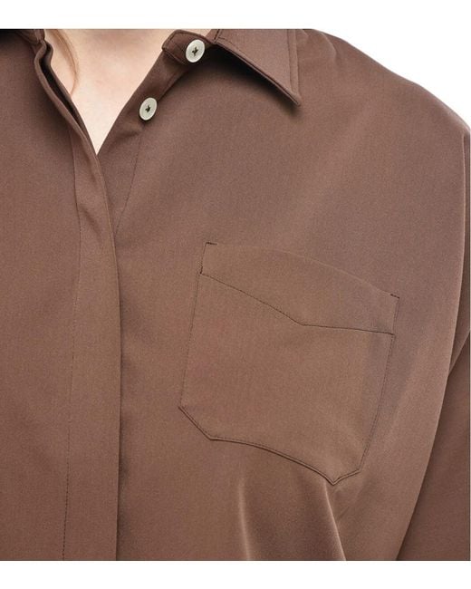 Cruna Brown Loose Solid Shirt