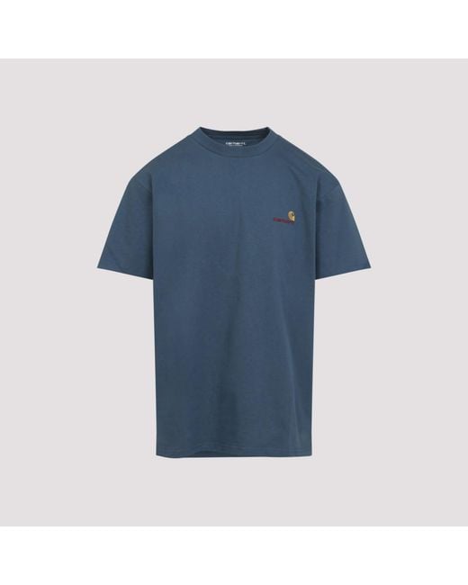 Carhartt Blue Roundneck Embroidered Logo T-Shirt for men