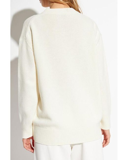 Moncler White Embroidered Sweater