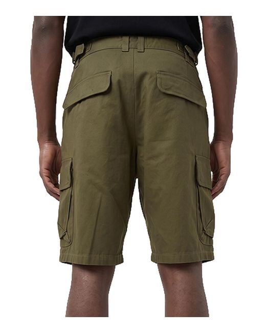 DIESEL Green Solid Cargo Shorts for men