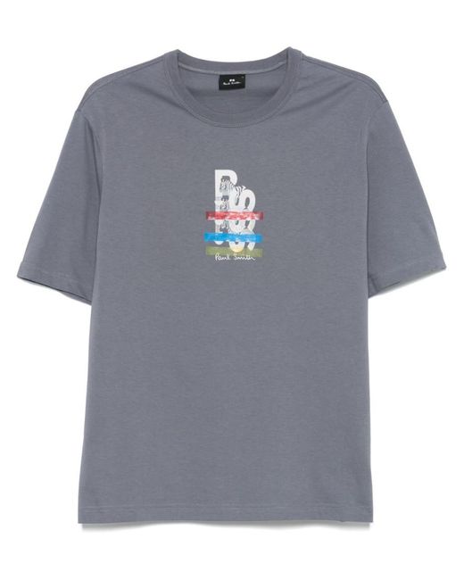 Paul Smith Gray Crewneck Logo Print T-Shirt for men