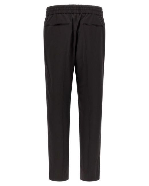 Brioni Black Straight Drawstring Pants for men