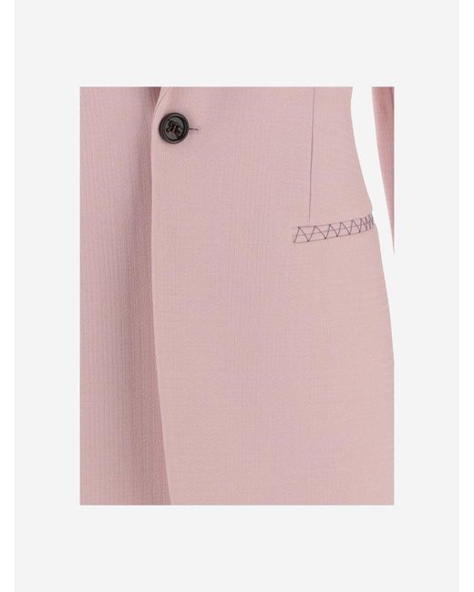 Burberry Pink Wool Tailored Jacket