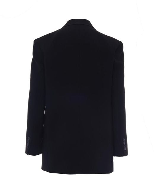 Max Mara Blue Solid Peaked Lapel Blazer