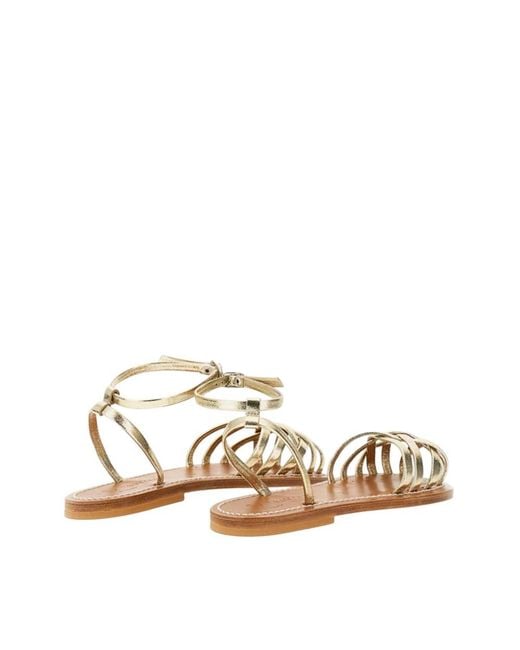 K. Jacques Natural Ankl-Strap Sandals