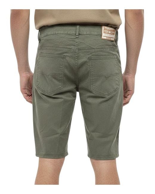 DIESEL Green Slim Solid Shorts for men
