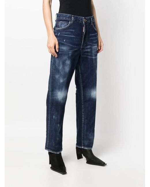 DSquared² Blue Straight-Leg Jeans