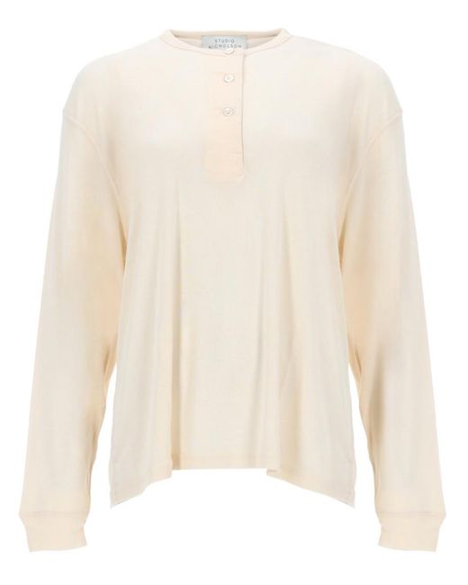 Studio Nicholson Natural Solid Round Neck T-Shirt