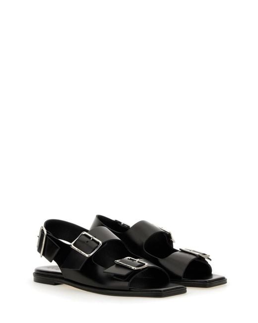 Aeyde Black Solid Sandals
