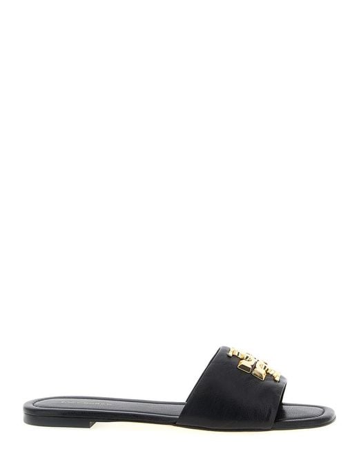 Tory Burch Black Logo Flats