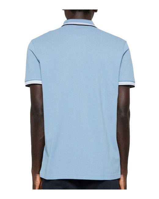 Boss Blue Solid Shirt Collar Polo for men