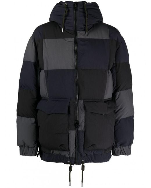 Sacai Black Patchwork Padded Down Jacket for men