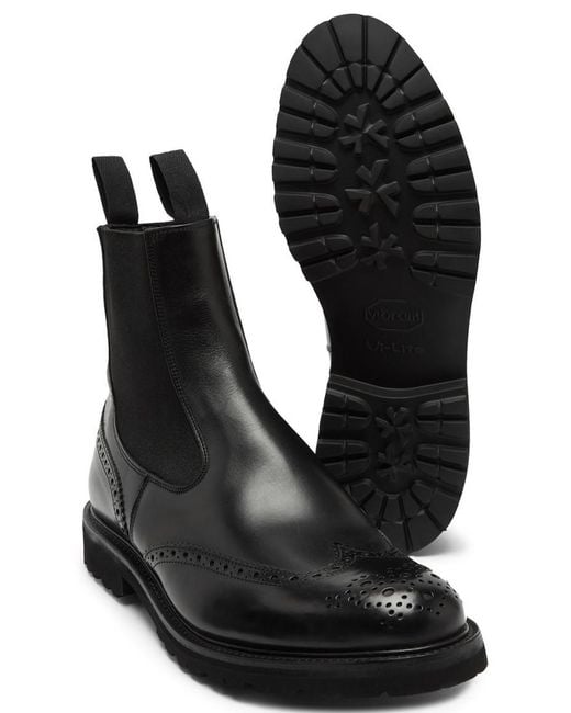 Tricker's Black Leather Boots for men