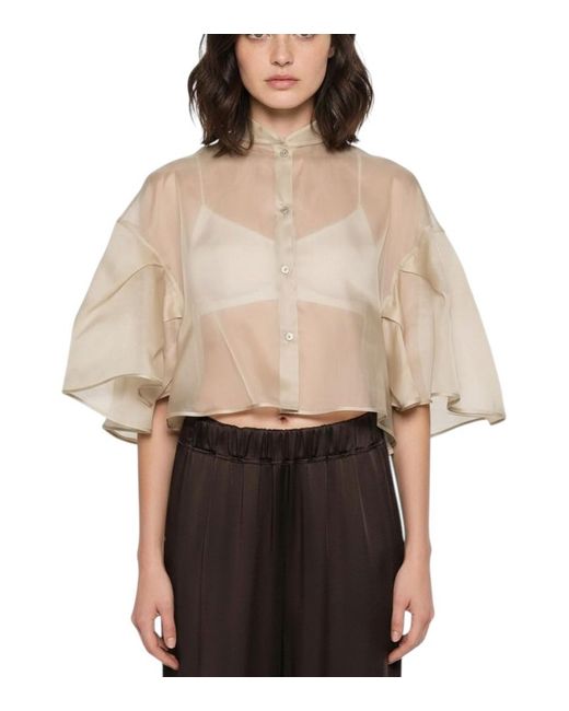 Max Mara Natural Solid Mandarin Collar Sweater