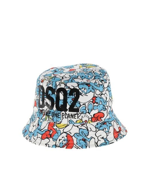 DSquared² White Printed Bucket Hat