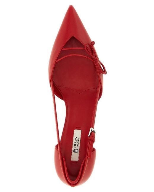 Prada Red Slingback Pumps