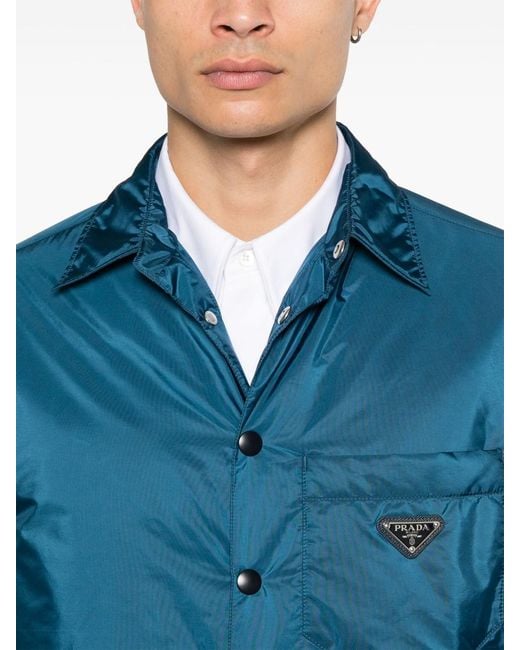 Prada Blue Re-Nylon Shirt for men
