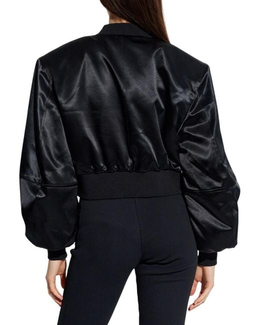 The Attico Blue Solid Mock Collar Jacket