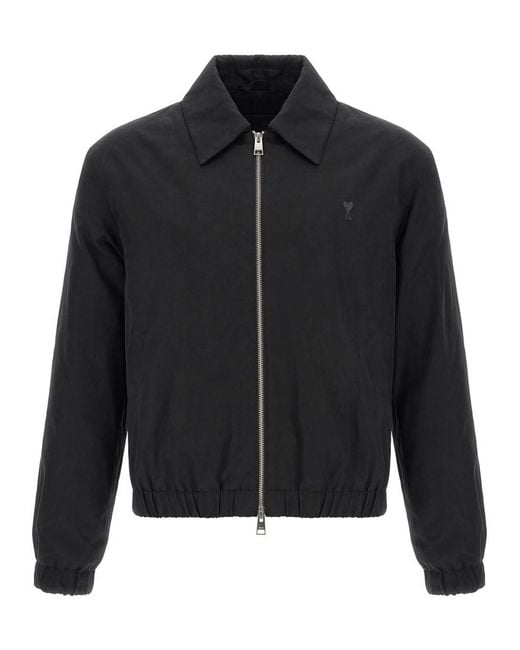 AMI Black Regular Logo Jacket for men