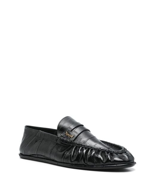 Saint Laurent Black Slip On Loafers for men