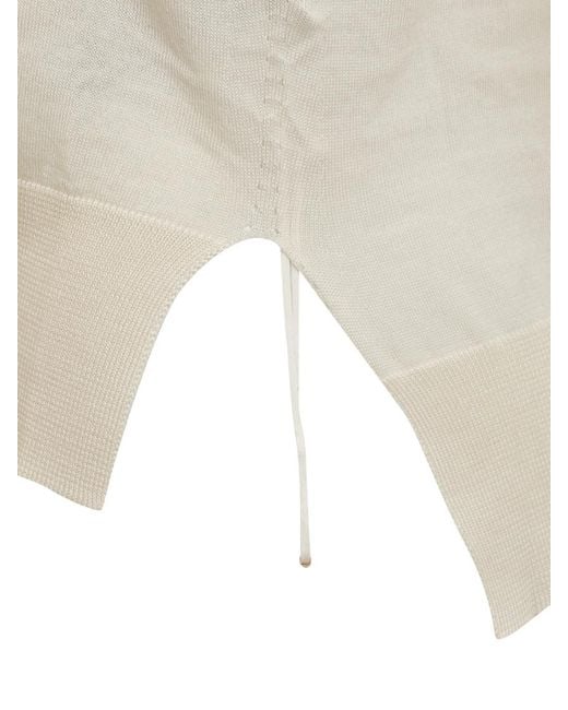 Jil Sander White Solid Mock Collar Sweater