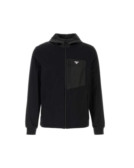 Prada Black Logo Hood Jacket for men