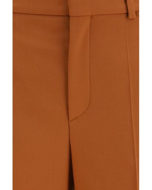 Chloé Brown Flared Flat Front Pants