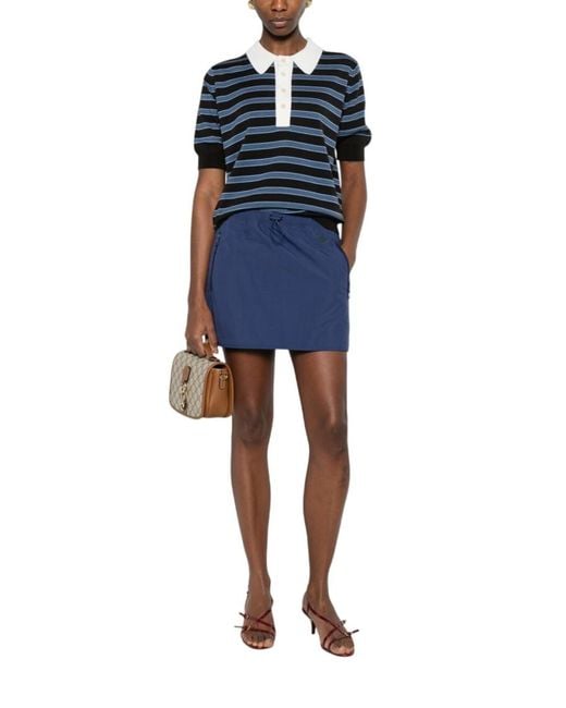 Gucci Blue Solid Mini Skirt