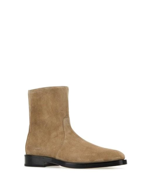 Ferragamo Brown Solid Slip On Boots for men