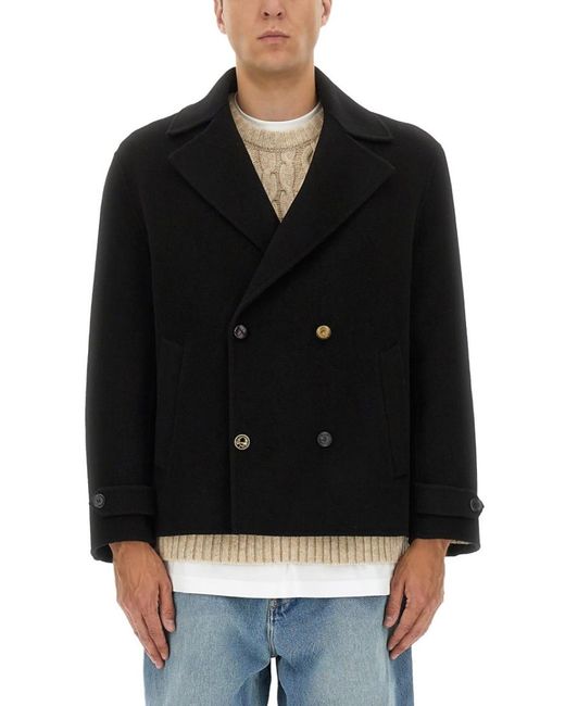 Moschino Black Double-Breasted Wool Jacket for men