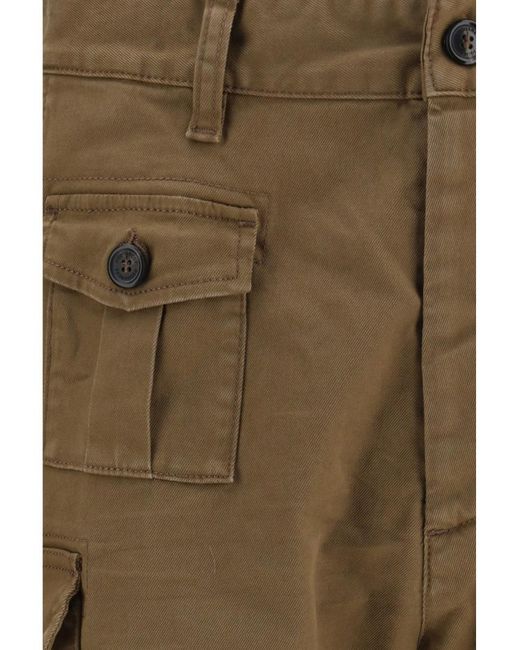 DSquared² Green Solid Cargo Shorts for men