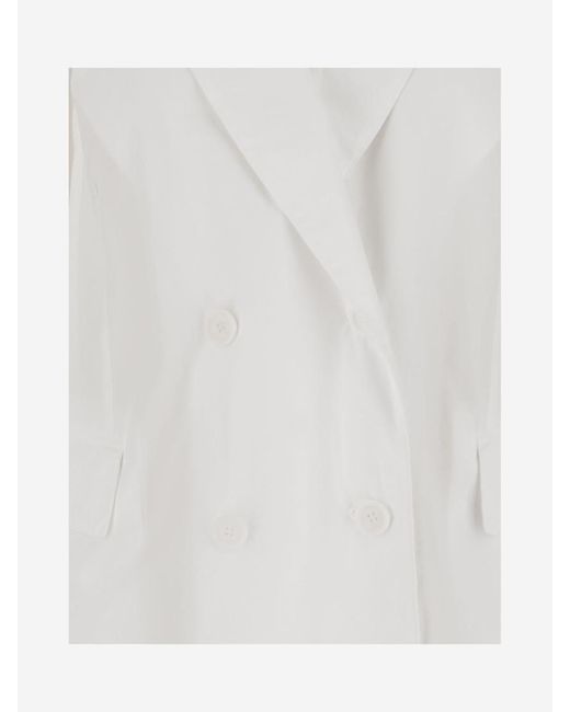 Aspesi White Double-Breasted Cotton Jacket