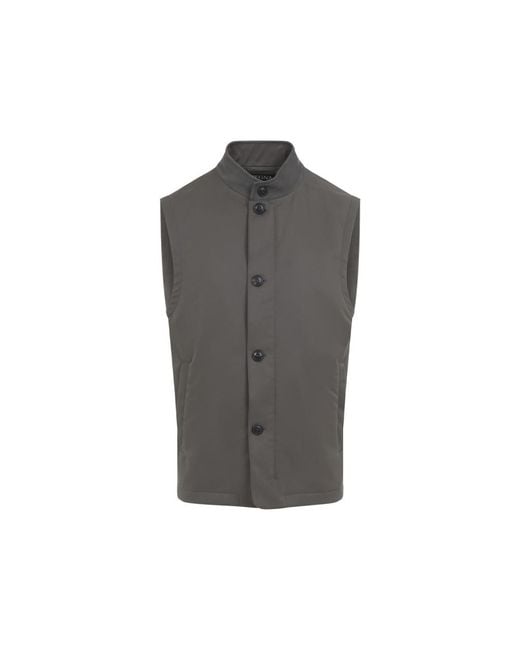 Zegna Gray Solid Sleeveless Jacket for men