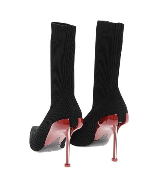 McQueen Black Sock Ankle Boots