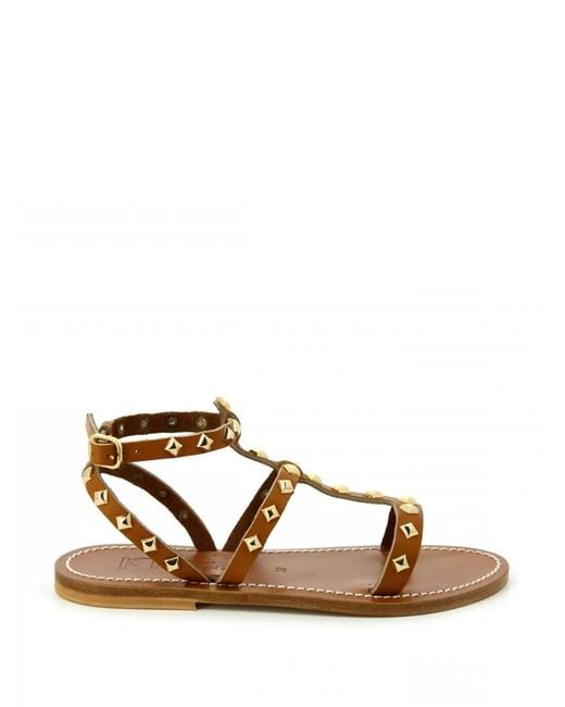 K. Jacques Brown Rockstud Sandals