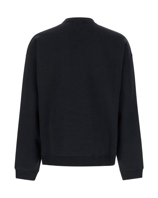DSquared² Black Cotton Sweatshirt With Front Print for men