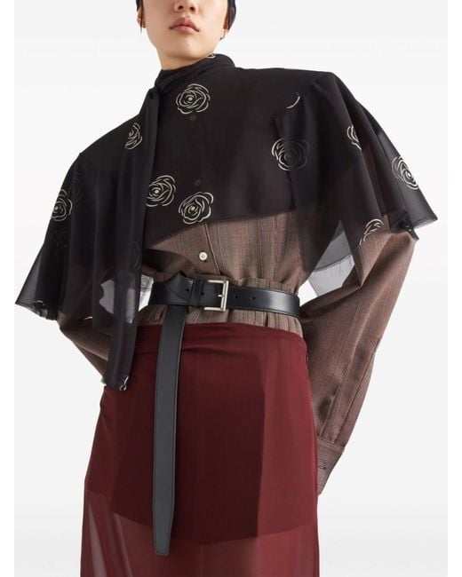 Prada Black Buckled Leather Belt