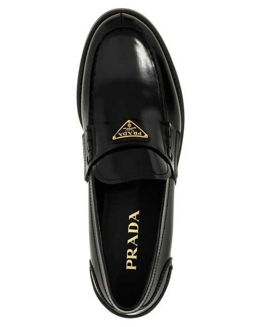 Prada Black Logo Loafers