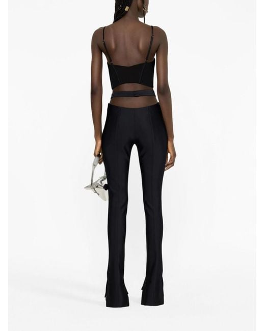 Mugler Blue Flared Stretch Trousers