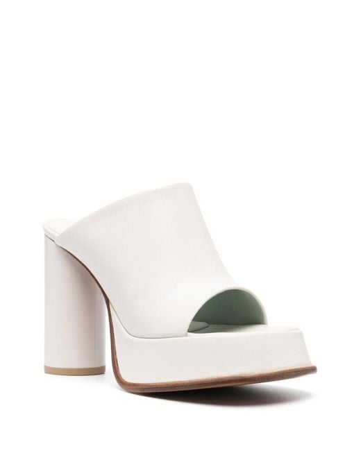 Ambush White Leather Heels