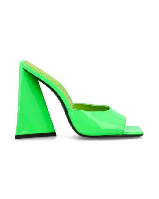 The Attico Green Solid Mules