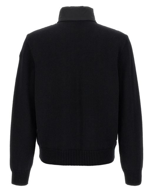 Moncler Black Matt Effect Cardigan for men