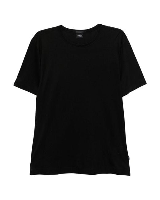 Boss Black Solid Crew Neck T-Shirt for men